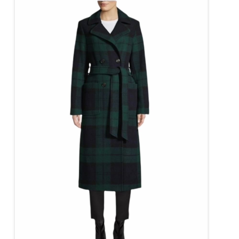 Pendleton Blackwatch Plaid Long Wool Coat NWT